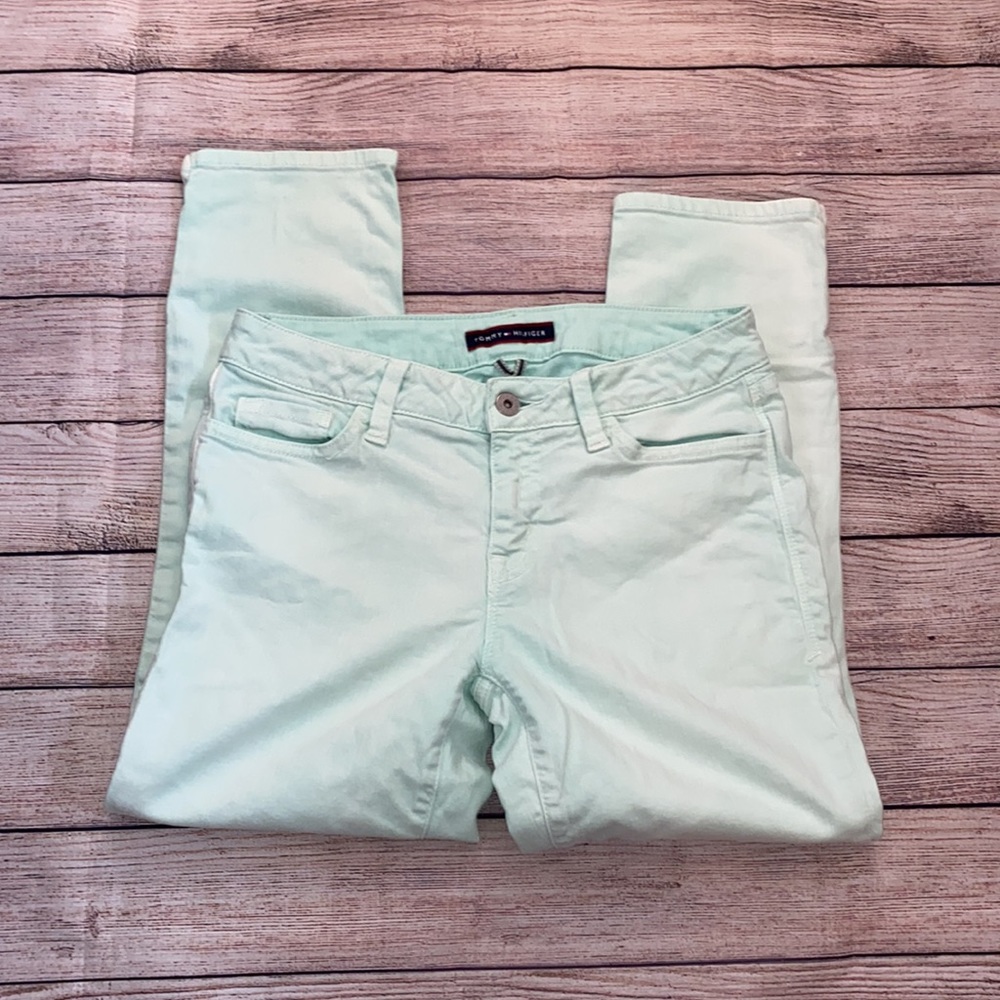 Tommy Hilfiger Mint Green Size 2 Capri Jeans - Picture 2 of 9